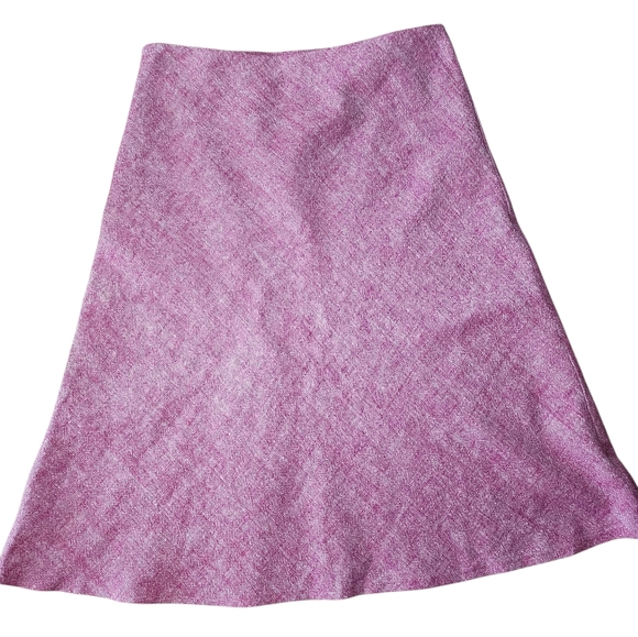 Alain Manoukian Bubblegum Pink White Tweed Linen Skirt 8 - Picture 7 of 7